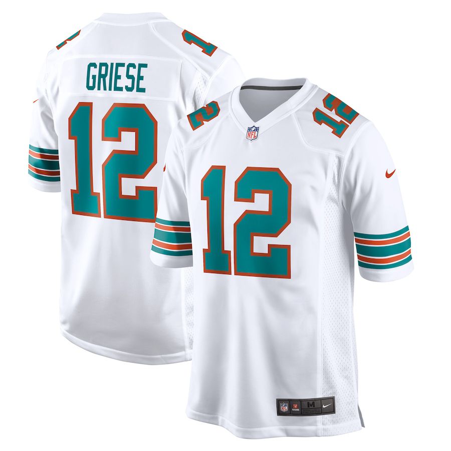 Cheap Men Miami Dolphins 12 Bob Griese Nike White Retired Player NFL Jersey